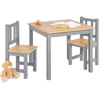 Pinolino Kindersitzgruppe Fenna 3-tlg. Kiefer massiv grau/natur lackiert