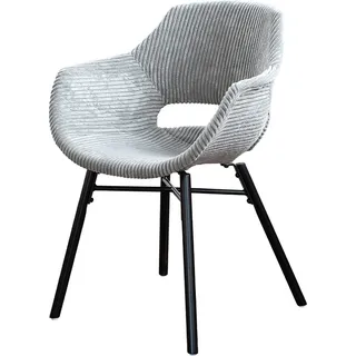 KAWOLA Stuhl ZAJA Esszimmerstuhl Cord grau - Grau