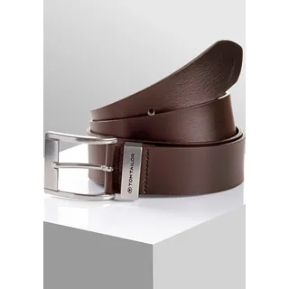 Tom Tailor Ledergürtel »TT« 4 cm breiter Herrengürtel, Casual und Jeans Look Gr. 120, brown uni, , 95277948-120