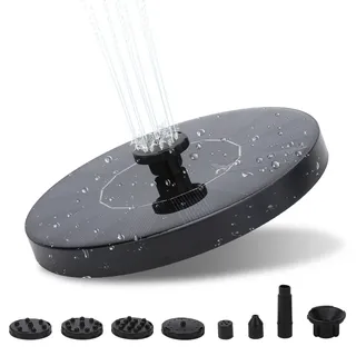 Jiubiaz Solar Springbrunnen Solar Teichpumpe Garten Wasserpumpe Solarpumpe mit 1.5W Monokristalline Solar Panel Schwimmender Dekoration für Garten Kleiner teich Vogelbad Fisch-Behälter Pool