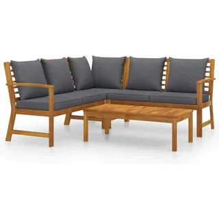 vidaXL 4-tlg. Garten-Lounge-Set mit Auflagen Massivholz Akazie