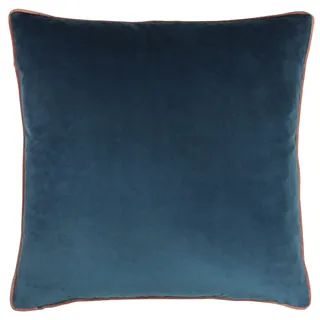 Paoletti Meridian Feather Filled Cushion, Petrol/Blush, 55 x 55cm