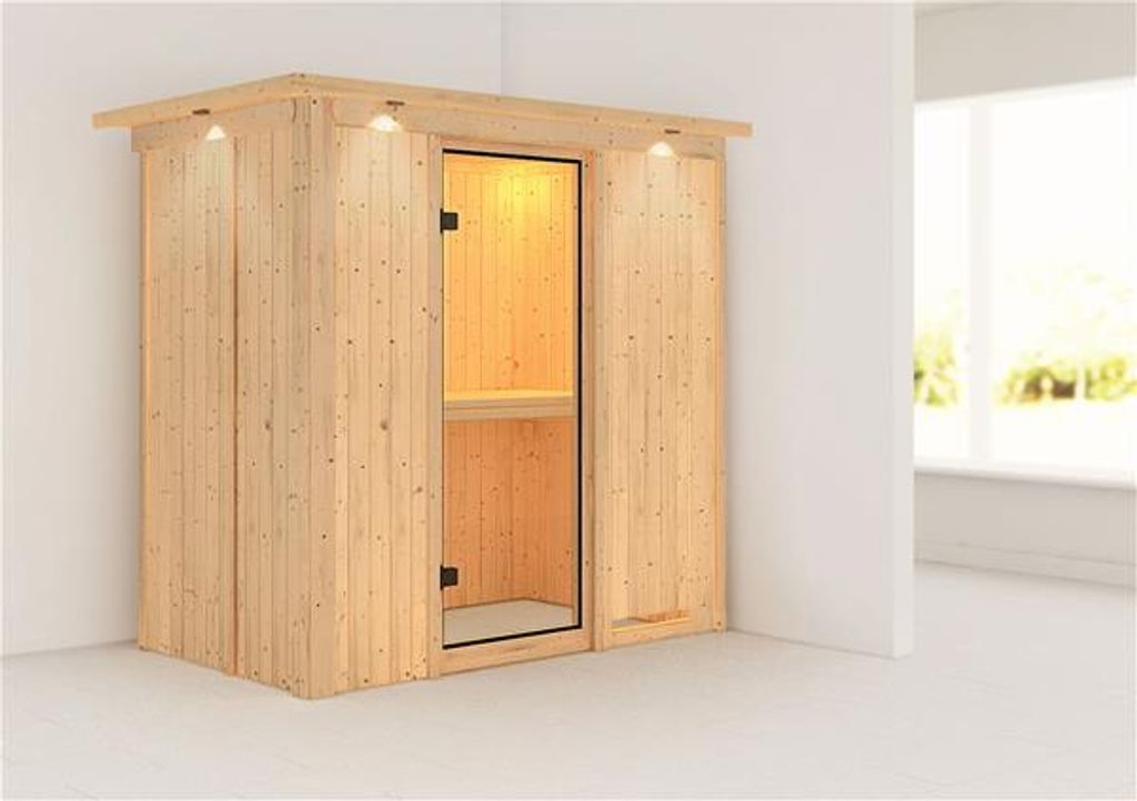 Bild von Sauna Variado 68mm Dachkranz ohne Saunaofen Klarglas Tür