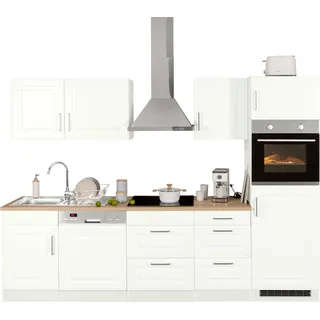 kochstation »KS-Stockholm« Breite 280 cm, mit hochwertigen MDF Fronten im Landhaus-Stil,