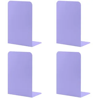 MSDADA Buchstützen aus Metall L, 102x203x135mm, 2 Paar CD Buchständer Kinder, Bücherregal für Schule Zuhause Büro Bibliothek Decorative(Lila)