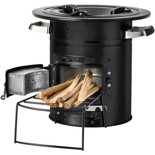 BBQ-Toro Raketenofen RAKETE #2 | Rocket Stove für Dutch Oven, Grillpfannen und vieles mehr | Rocketstove mit Brennholzgestell und Zuluftöffnungen | Feuerstelle für Dutch Oven
