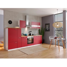 Bild von Küchenzeile Malia 300 cm E-Geräte rot/weiß