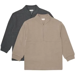 Troyer MINYMO "Troyer MISweatshirt 2 Pack", Jungen, Gr. 110, grau (fossil), Obermaterial: 60% Baumwolle CO. 40% Polyester PES., Pullover Troyer