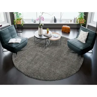 OCI DIE TEPPICHMARKE MONTIS Hochflorteppich Ø 160 cm Grau