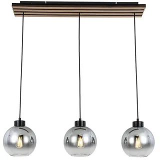 Novel Hängeleuchte , Schwarz, Eichefarben, Chromfarben , Metall, Kunststoff, Glas, Holzwerkstoff , Uni , länglich , 18x120x76 cm , Lampen & Leuchten, Innenbeleuchtung, Hängeleuchten, Pendelleuchten