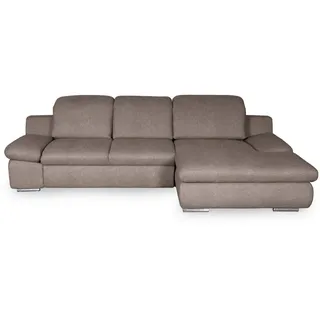 Livetastic Ecksofa , Taupe , Textil , Ottomane rechts, L-Form , 286x165 cm , Made in Eu , seitenverkehrt erhältlich, Hocker erhältlich, Rücken echt, Armteil links, Armteil rechts , Wohnzimmer, Sofas & Couches, Wohnlandschaften, Ecksofas