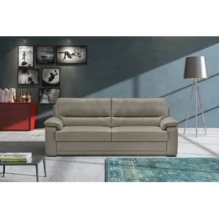 Egoitaliano 2,5-Sitzer »Doris, modernes Designersofa, Ledersofa mit erstklassiger Sitzqualität« edle Detailverarbeitung, perfekte Polsterung, aus hochwertigem Leder, grau