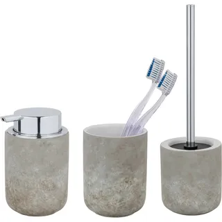 Schöner Wohnen Bad-Accessoire Set Londa Keramik Grau 3-teilig