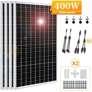 400W Solarpanel Kit Solarmodul Monokristallin Solaranlage Komplettpaket für Wohnmobil Balkon Camping RV