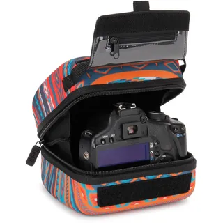 USA Gear DSLR-Kamerahülle mit geformter Eva-Hartschalen-Kamerahülle, Schnellzugriffsöffnung, gepolsterter Innenseite und gummibeschichtetem Griff, kompatibel mit Nikon, Canon, und mehr (Südwesten)