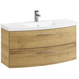 Pelipal Waschtischkombi , Eichefarben , Metall , 2 Schubladen , 101 cm , Made in Germany , hängend, Typenauswahl , Badezimmer, Waschbecken & Armaturen, Waschtische