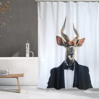 MSV Duschvorhang Nyala 180 x 200 cm weiß