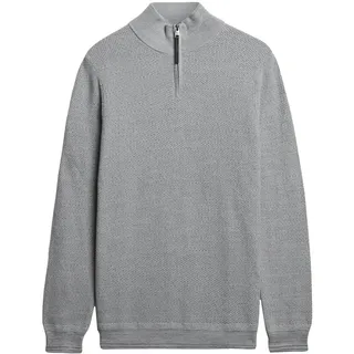 Superdry Sweatshirt »Strickpullover Cotton Texture Henley«, grau
