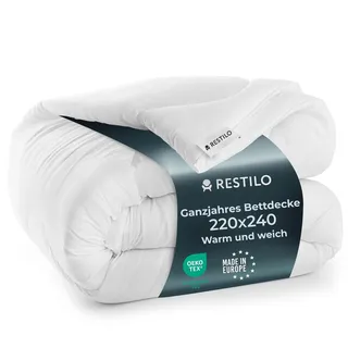 RESTILO Bettdecke 220x240 cm Ganzjahresdecke Steppdecke Antiallergisch Schlafdecke Öko Tex Standard Inez 220 x 240 cm