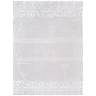 Le Jacquard Francais Geschirrtuch Hochwertige Alternative Kristall 60 x 80 100% Leinen, Jute, weiß, 80 x 60 x 0,1 cm