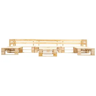 vidaXL 6-tlg. Paletten-Lounge-Set Holz Natur - Braun