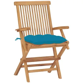 VidaXL 3062506, Terrasse, Gepolsterter Sitz, Teak, Blau, Polyester, 550 mm - Blau