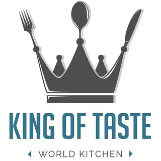 Queence Wanddekoobjekt »KING OF TASTE« Stahlschild, Blechschild, Spruch, Witzig, Wanddeko, retro, 20x30cm, blau