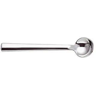 Alessi 18/10 Edelstahl Spiegel poliert "Rundes Modell" Mokka Kaffeelöffel, Set 6 Stück, silber