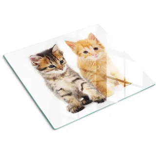 Tulup Glasplatte 60x52 cm Katze Tier , Glas , 60x52 cm , Küchenzubehör, Schneidebretter