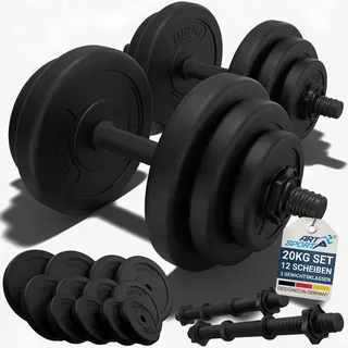 ArtSport Hantel-Set Kurzhantelset 20 kg schwarz