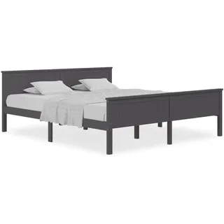 vidaXL Massivholzbett Grau Kiefer 200x200 cm - Grau