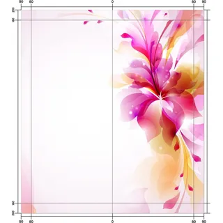 Wallario selbstklebende Duschrückwand 160 x 180 cm mit Motiv Zentrum der pinken Blume - Wandverkleidung mit Hochglanzlaminat in Glasoptik