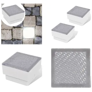 2 x LED Boden Einbauleuchte 100 x 100 x 68 mm - Bodeneinbauleuchte - Bodeneinbauleuchten - Pflasterstein Leuchte - LED Boden Einbauleuchte - Weiß