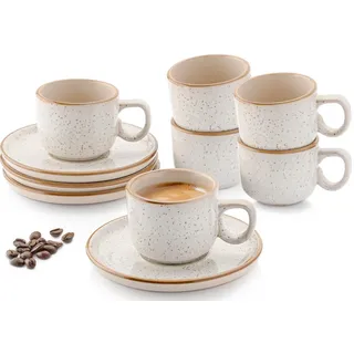 Sänger Espressotassen SET RIO Creme - 12 teilig aus Steingut , Creme , Keramik , 12-teilig , 0.08 L , Rund , Geschirr, Tassen, Espressotassen