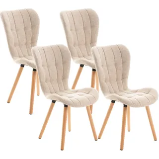 CLP Esszimmerstuhl Elda Stoff beige/creme 4er Set