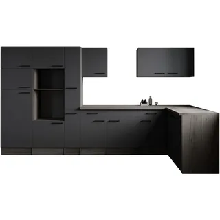 Respekta Winkelküche L-Form 370 cm grau