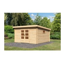 Karibu Holz-Gartenhaus Jeebel 6 Natur Pultdach Unbehandelt 372 cm x 372 cm