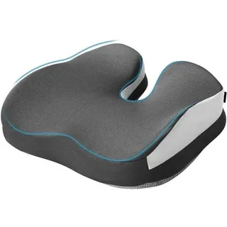 Unyqoos® Ergonomisches Sitzkissen mit Memory‐Schaum – U‐Form zur Druckentlastung, atmungsaktive Mesh‐Hülle, Antirutsch‐Noppen, abnehmbarer waschbarer Bezug - Grau