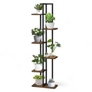 DanDiBo Ambiente DanDiBo Blumenregal Schwarz Metall 34x120x21 cm Pflanzenständer Modern Blumenständer