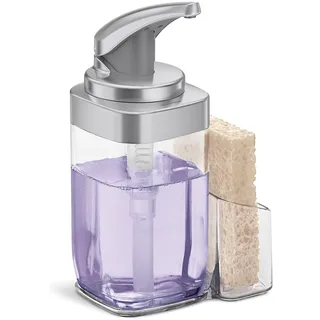 Simplehuman Pumpspenderfür Flüssigseif aus gebürstetem Nickel mit Caddy, KT1189