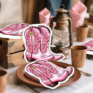 Cowgirl Servietten Western Baby Dusche Dekorationen Western Party Serviette | 20 PCS Cowgirl Servietten Western Baby Dusche Dekorationen Western Party Serviette Cowgirl Boot Servietten für Party Supplies