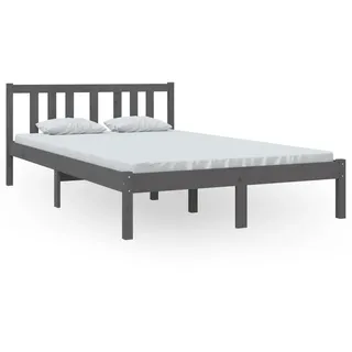 vidaXL Massivholzbett Grau 120x200 cm - Grau