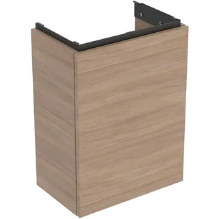 Geberit Acanto Unterschrank für Handwaschbecken, eine Tür, wandhängend, 392x539x246mm, 503.001.JH.1, Farbe: Korpus und Front: Eiche/Melamin Holzstruktur, Griff: lava/ matt