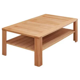 Carryhome Couchtisch , Kernbuche , Holzwerkstoff , massiv , rechteckig , eckig , 70x40x120 cm , offenes Fach , Wohnzimmer, Wohnzimmertische, Couchtische, Couchtische eckig