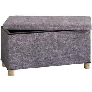 VCM Truhenbank Sizos L Grau 76 x 38 x 38 cm