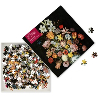 Puzzle - Bosschaert The Elder, Stillleben mit Blumen: Unser faszinierendes, hochwertiges 1.000-teiliges Puzzle (73,5 cm x 51,0 cm) in Stabiler Kartonverpackung