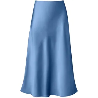 Satin Rock Damen Midi Rock Langer Rock Business Outfit Business Elegant Satin Maxirock Midirock Satinrock Satin Kleid Maxi Skirt