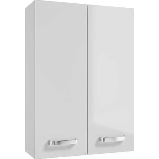 Badezimmerschrank hängend mit Ablage 50 cm weiß glänzend Mila - Weiß