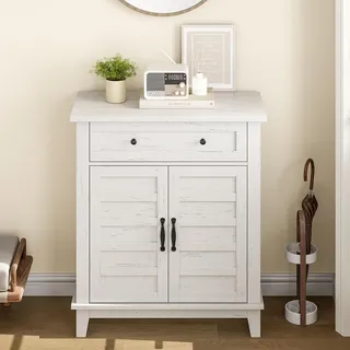 GarveeHome Sideboard-Buffetschrank Mit Türen Und Schublade, Moderner Küchenaufbewahrungsschrank, Holz Buffet Cabinet Mit Verstellbarem Regal Für Küche, Esszimmer, Badezimmer