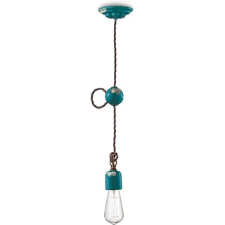 Aufhängung Vintage Keramik Grün 1 Licht E27 - Grün